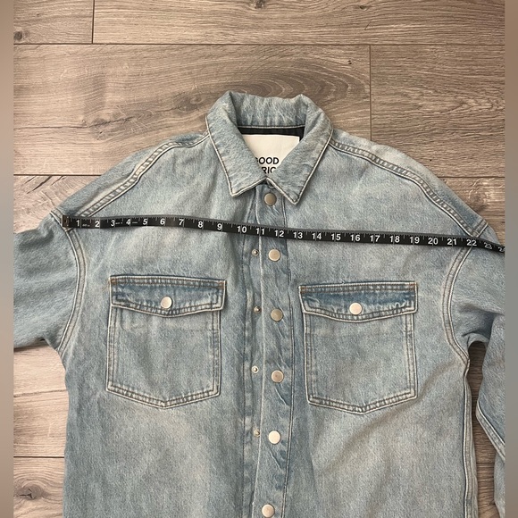 Zara/ Good American 2022 Collection Denim Shacket with quilted lining size 0 - Picture 6 of 7